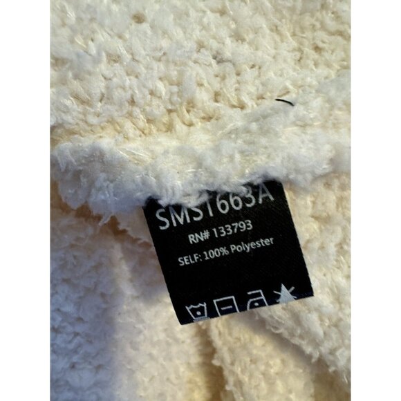 Anthropologie POL Sweater Top Medium M Cream Pink Flower Puffs Washable NEW - Picture 9 of 13